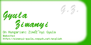 gyula zimanyi business card